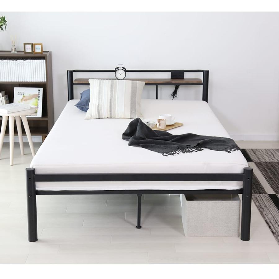 DORIS（ドリス） ベッド ベッドフレーム セミダブル 収納 宮付き 棚