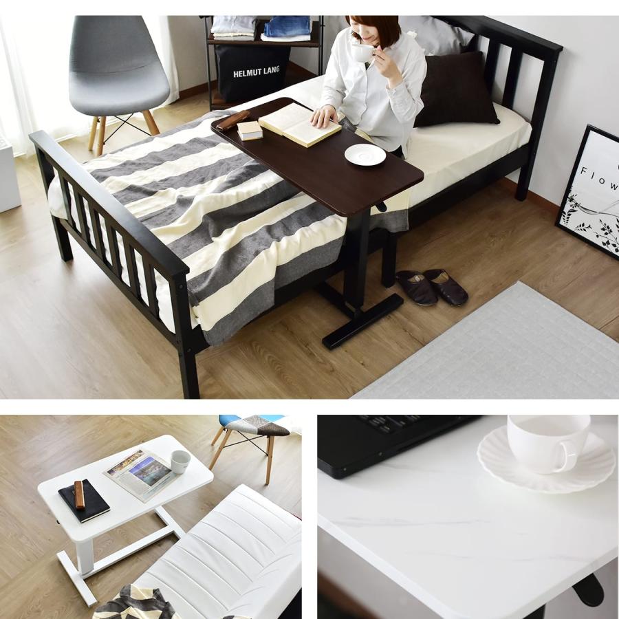 ほぼ未使用】昇降式センターテーブル Fika80cm 大理石風 ホワイト北欧