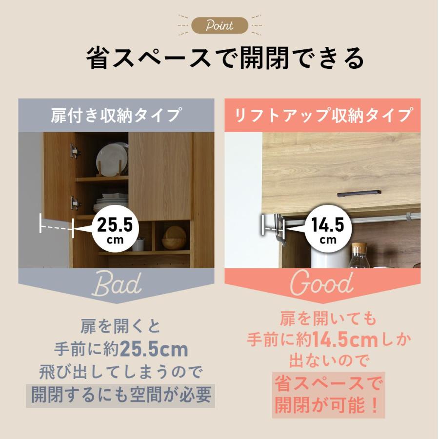 DORIS（ドリス） キッチン 食器棚 高級機能付き コンパクト食器棚開閉