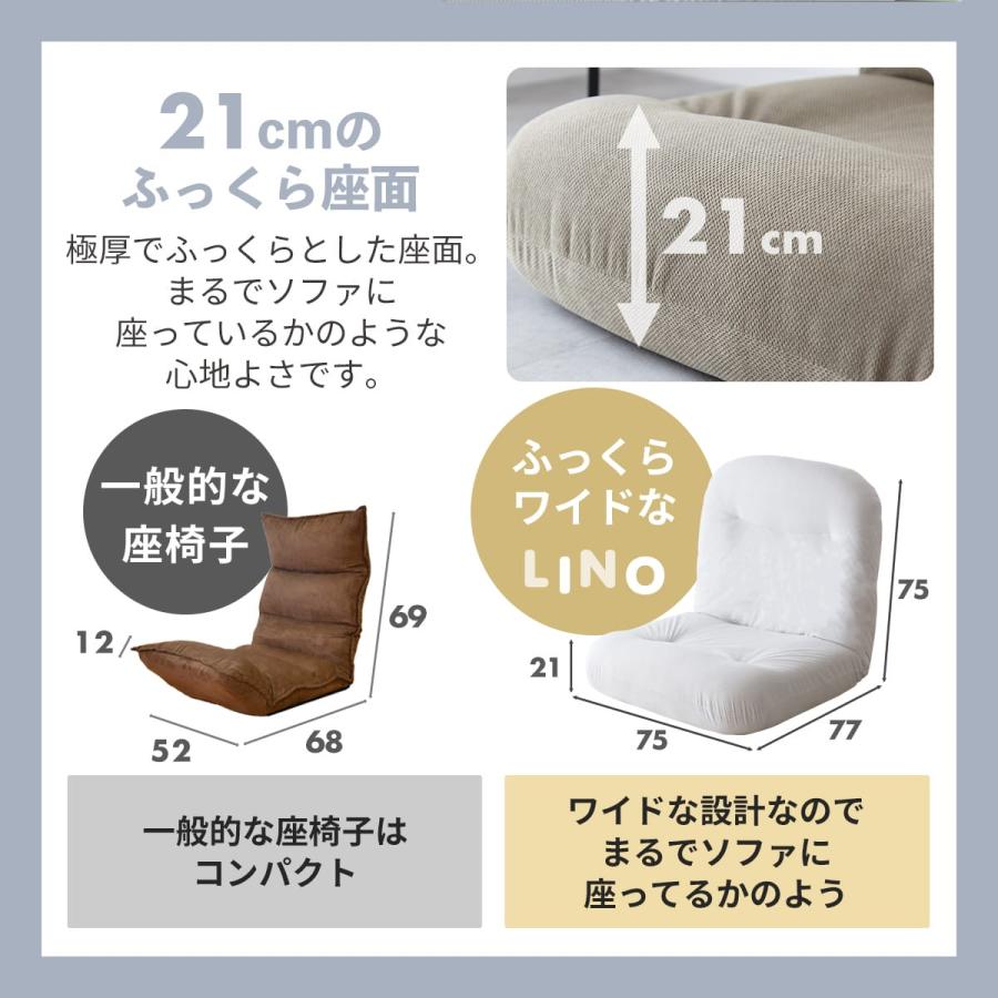 DORIS（ドリス） 座椅子 コンパクト リクライニング 42段階 ポケット