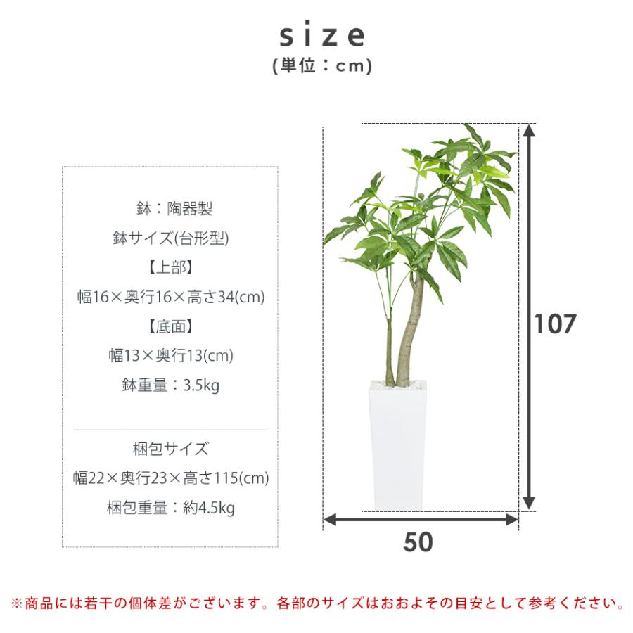 人工植物 観葉植物 DORIS 光触媒 造花 植物 フェイクグリーン 鉢付き リビング 消臭 殺菌 防臭 パキラ M 北欧 ドリス｜grazia-doris｜09