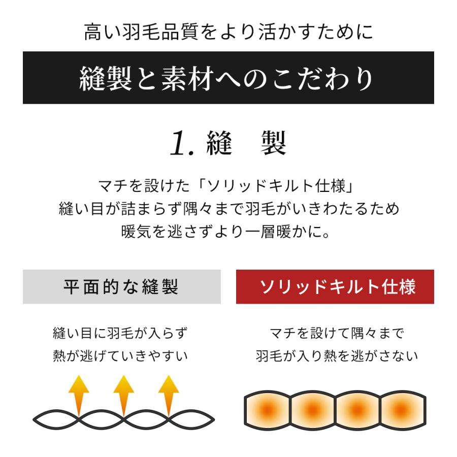 羽毛布団 日本製 国産 掛け布団 シングル ダウン90％ CIL ゴールドラベル ダウンパワー400dp シングルロング ドリス｜grazia-doris｜10