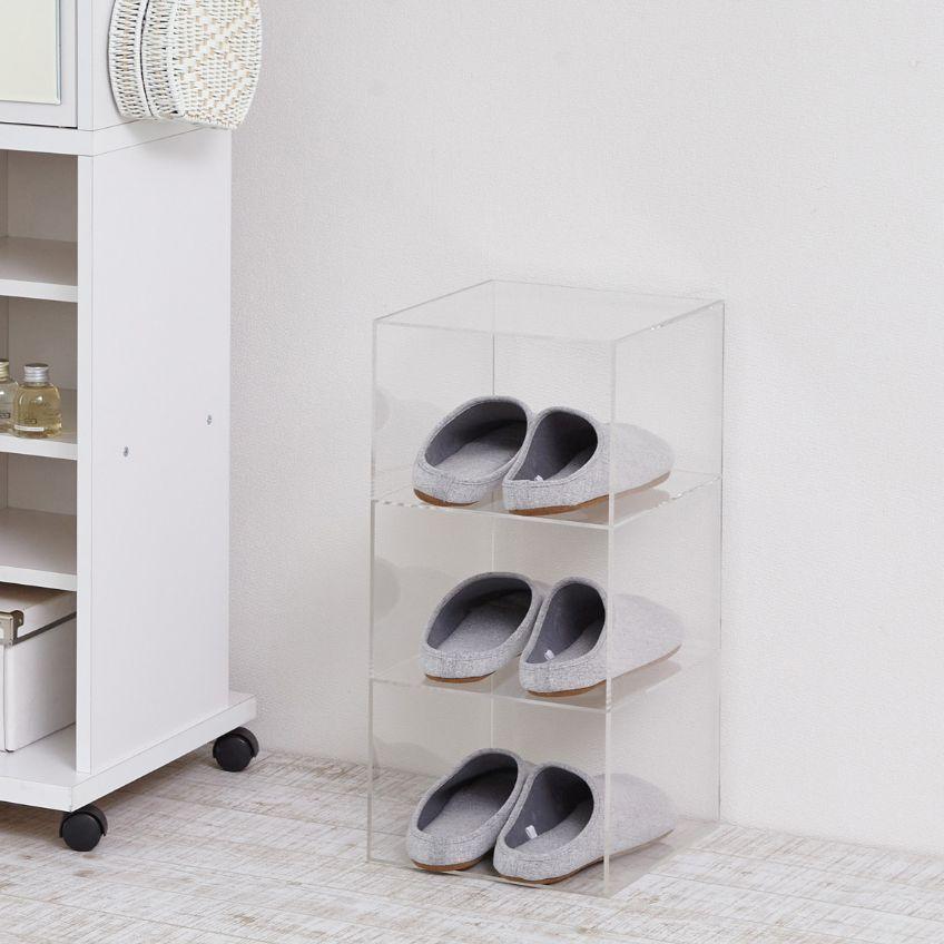 アクリリック　シューズラック　2個組 DORIS アクリリック シューズラック2個組 靴 収納 家具