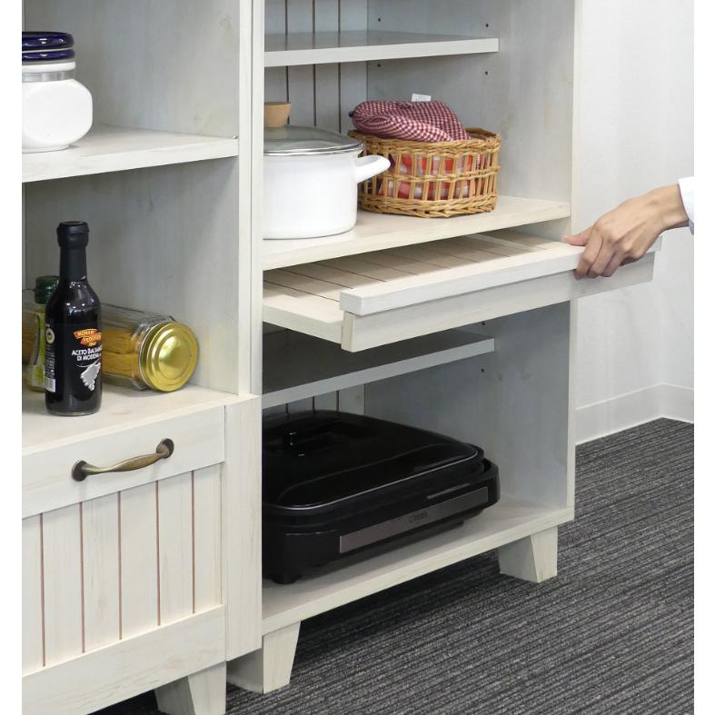 カントリースタイル フラップキャビネット 食器棚/収納棚 W60 カントリー家具キャビネットW60（1）／Le cafe（ル・カフェ）