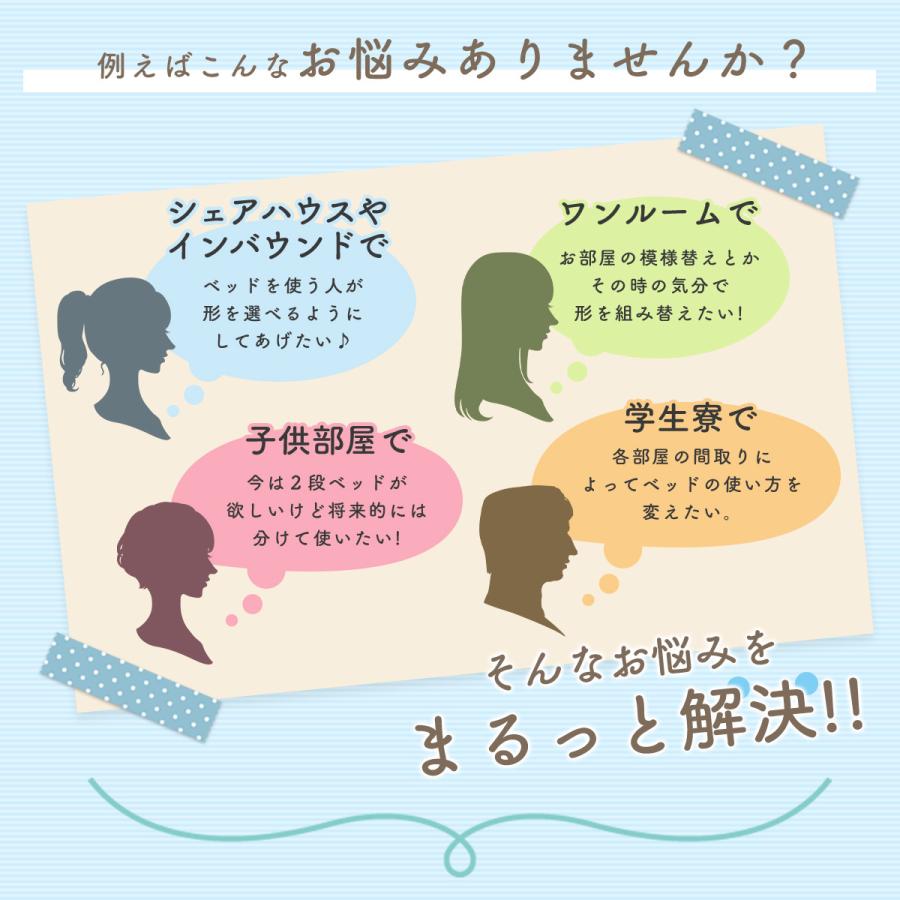開梱設置サービス付き 2段ベッド 2段ベッド 分割利用可 スチール製 シングル フレームのみ タクト 北欧 ドリス_10