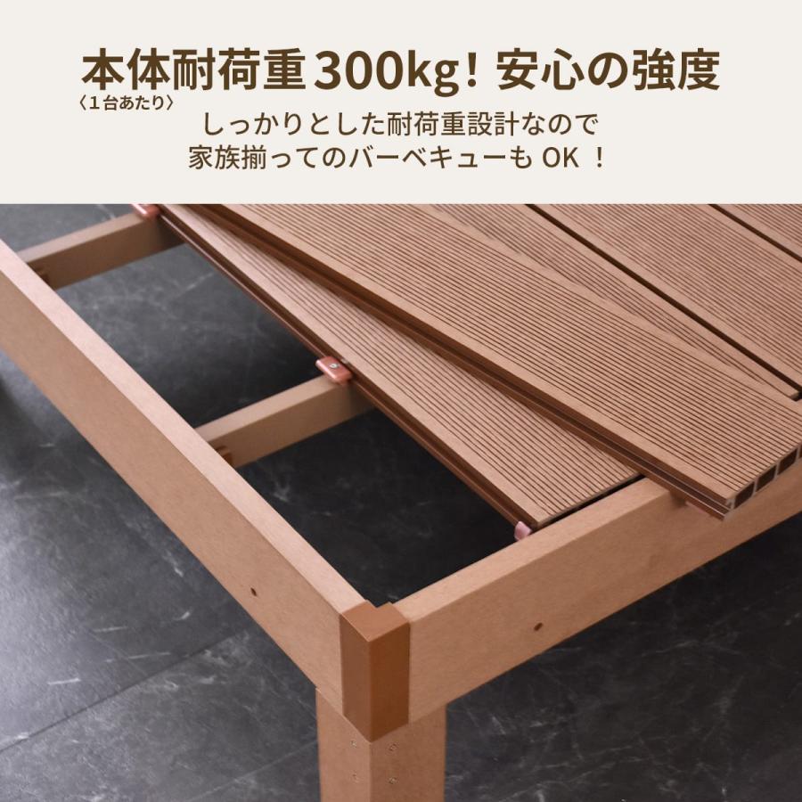 ウッドデッキ 1坪用 人工木 高耐久 ベランダ バルコニー 庭 DIY キッド リフォーム 屋外用 ガーデンデッキ ステージ バルコニー用 人工木デッキ 8点セットの画像