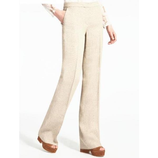 AFOSO-01 麻素材 センタープレスストレートパンツ 生成り MaxMara STUDIO