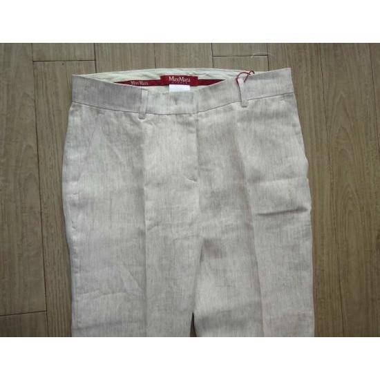 【売り切りお値下げ】 AFOSO-01 麻素材 センタープレスストレートパンツ 生成り MaxMara STUDIO 【2264996932】(11385円)