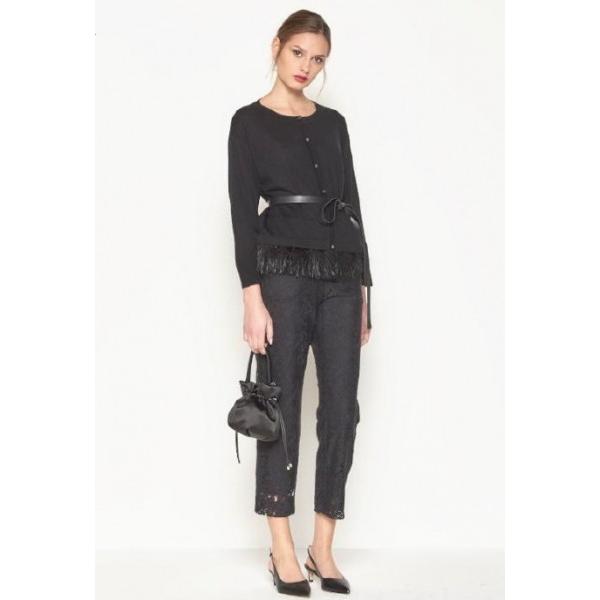 JERTA シルクウール フリンジデザインカーディガン 黒 MaxMara STUDIO