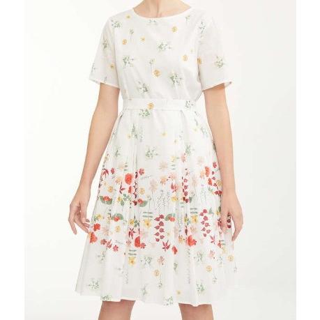 白 ワンピース Maxmara コットン素材 Giunto Weekend 花柄プリントワンピース Weekend