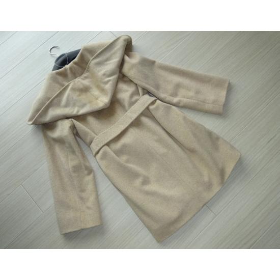 Max Mara MARCH-15 アルパカ混 ハンドステッチ入り フード付きコート 