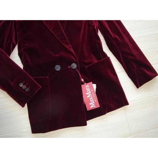 Max Mara Studio OZIERI ベロア素材 ダブルブレスト テーラード 