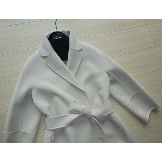 ARONA-71  ダブルフェイス ハンドメイドベルテッドコート アイスベージュ 'S MaxMaraの画像
