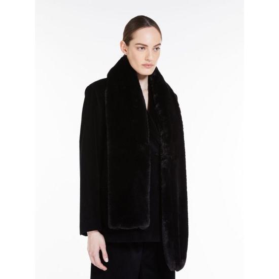 S MAXMARA（エスマックスマーラ） ARMIDA エコファー 軽量ストール 黒