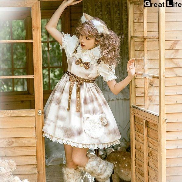 ロリータ ロリィタ ワンピース ロリータファッション ロリィタファッション 半袖 クラシカル ゴシック 大人 ふわふわ レース レディース ハロウイン 仮装 コス_1