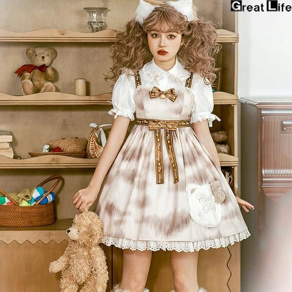 ロリータ ロリィタ ワンピース ロリータファッション ロリィタファッション 半袖 クラシカル ゴシック 大人 ふわふわ レース レディース ハロウイン 仮装 コス_2