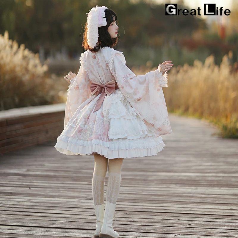 浴衣 ドレス 可愛い 女の子 和風ロリータ ワンピース 和風 メイド服