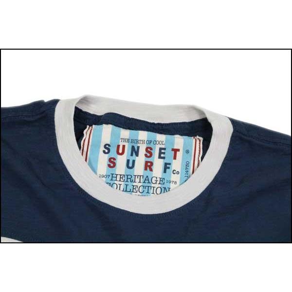 SUNSET SURF/サンセットサーフ　S/S 切替Ｔシャツ「サウスコーストサーフ」　ホワイトサンド　BY ジョンソンモータース｜greatblue｜03