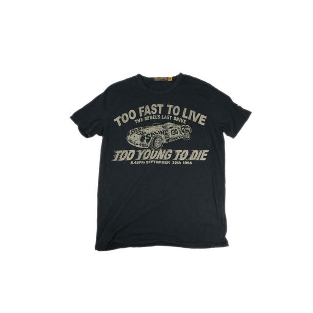 JOHNSON MOTORS ジョンソンモータース 半袖Tシャツ 「トゥーファスト」オイルドブラック アメカジ バイカー あすつく 3206