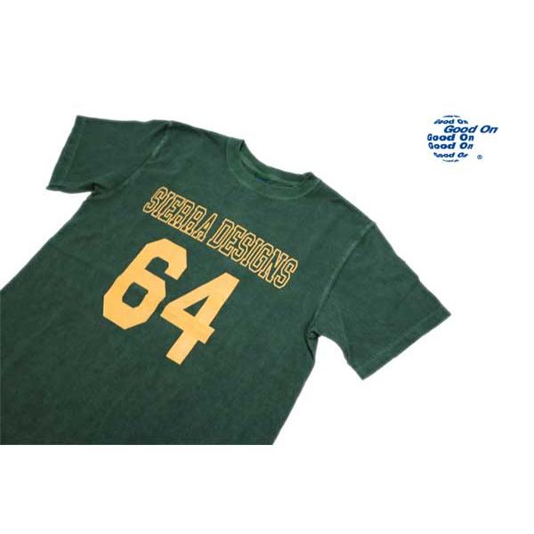 GOOD ON/グッドオン SIERRA/シエラデザイン メンズ半袖 ６４プリントTシャツ ピグメントグリーン｜greatblue｜02