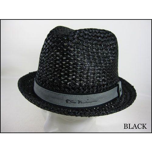 【美品】ピーターグリム　ストローハット　ブラック PETER GRIMM（ピーターグリム） ブレードストローハット 「MIDNIGHT