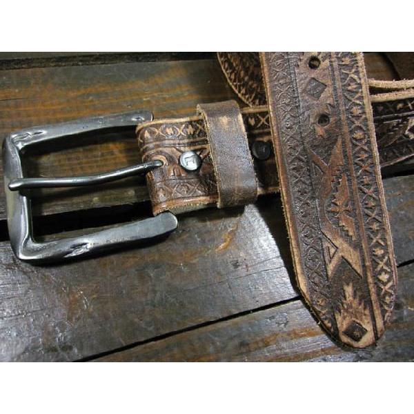 WILL LEATHER GOODS/ウィルレザーグッズ ヴィンテージレザーベルト「FREEDOM」 ローズウッド 707グレイトブルー