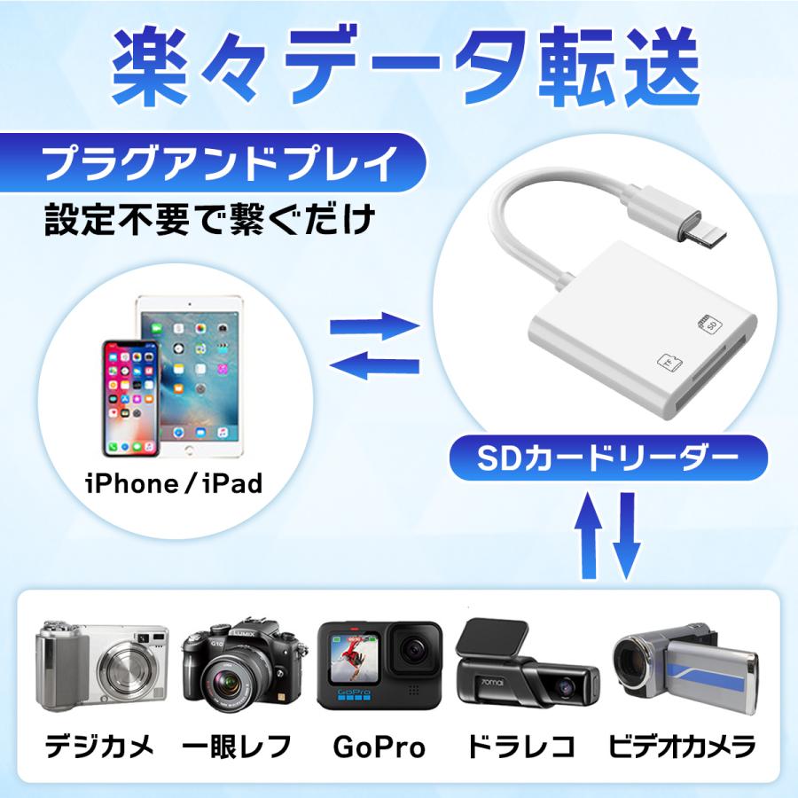 カードリーダー iPhone Lightningケーブル SDカード microSD TFカード｜greatestt｜02