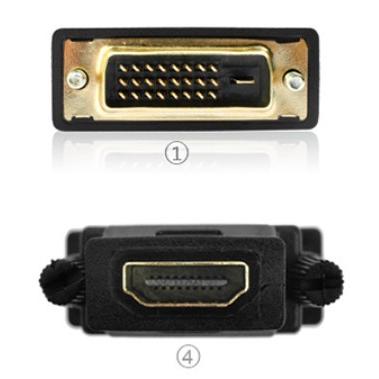 DVI HDMI 変換アダプター 変換ケーブル コネクター DVI24+1 HDMI(メス） DVI（オス）｜greatful｜03