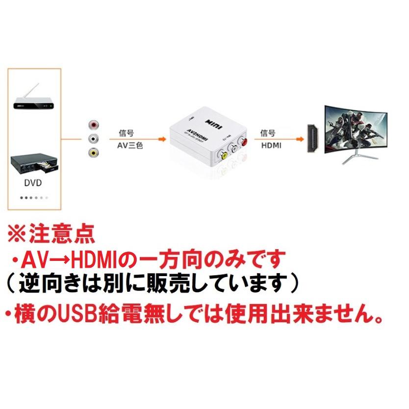 RCA HDMI 変換 アダプター ケーブル コンバーター コンポジット 1080P 対応 PAL NTSC 切り替え 音声出力 車 ゲーム カーナビ テレビ PS4 PS5 スイッチ 白色｜greatful｜02