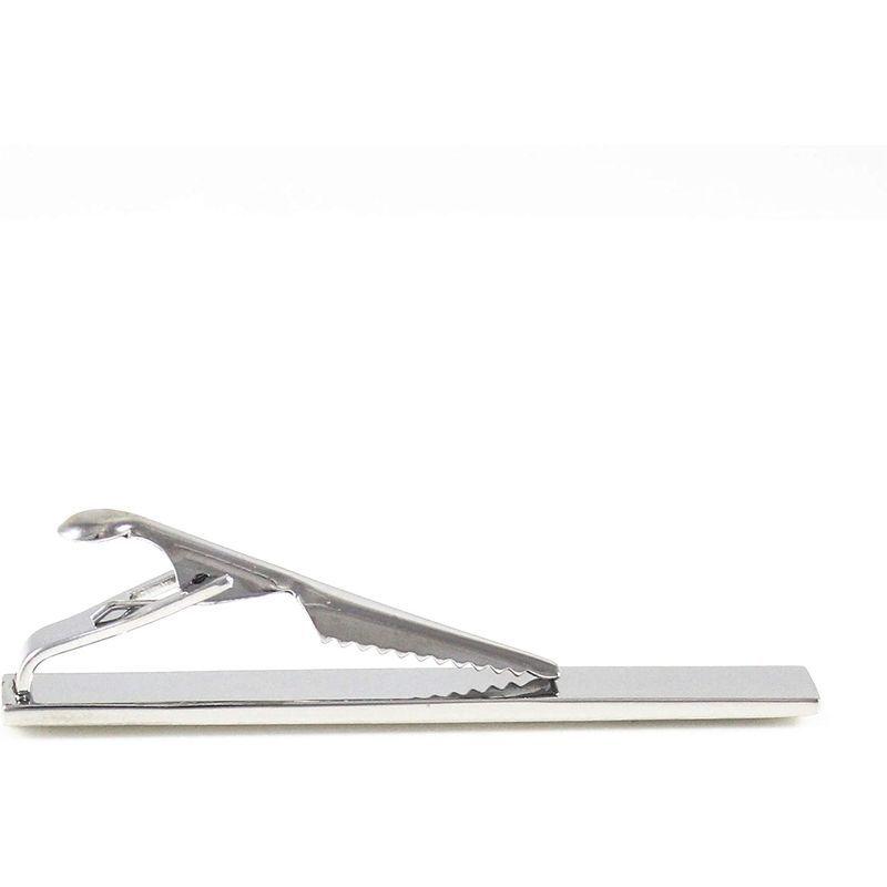 新製品情報も満載 Mendepotファッションメンズクラシックタイクリップエンボスバーマットシルバーのタイクリップ メンズアクセサリー