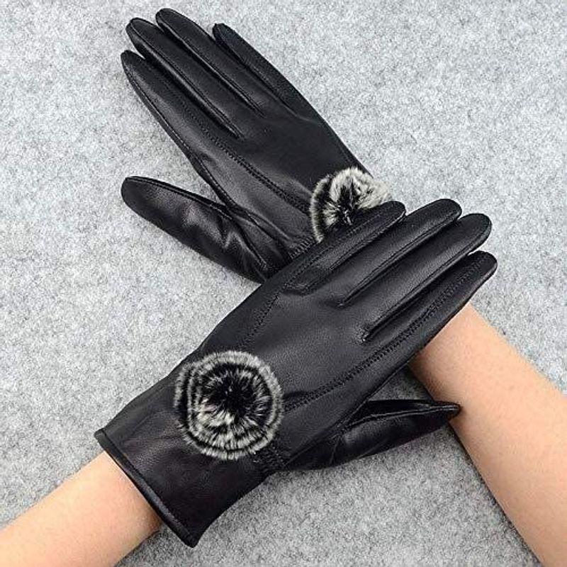 大人女性の 女性のレザーグローブ ポイントとビロードの肥厚乗馬暖かい柔らかい冬の手袋レディース ファッション手袋 Sectio Thin Size 陸上 トラック フィールド Albinofoundation Org