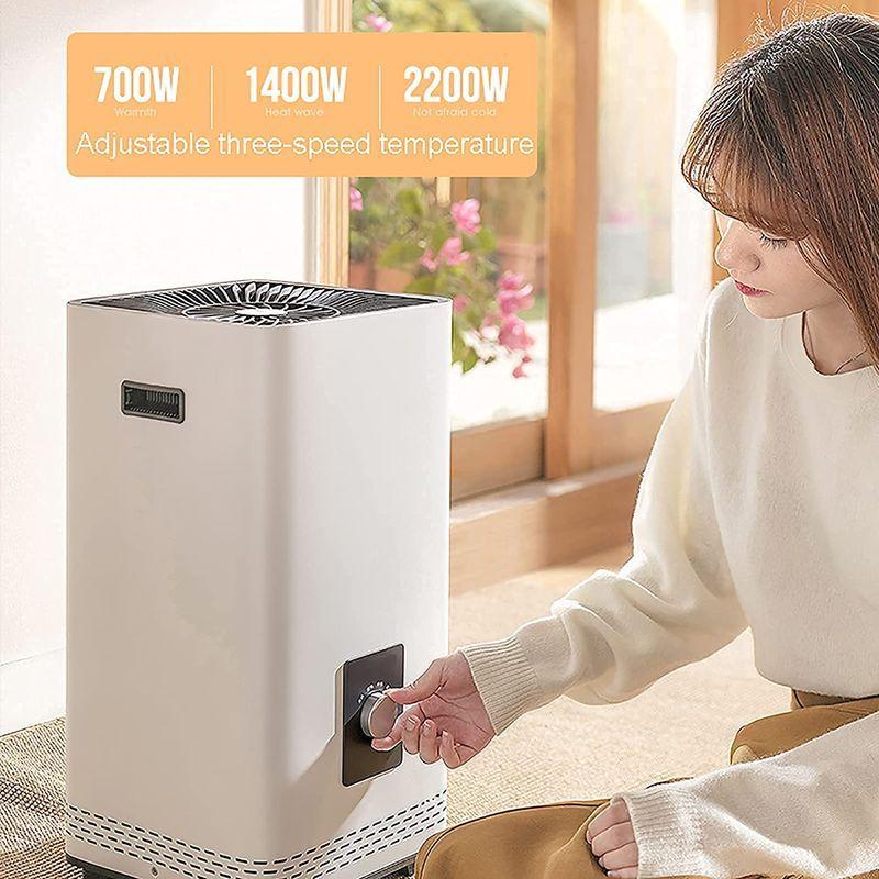 ポータブル電気スペースヒーター2000wヒーター 寝室とオフィスのためのサーモスタット暖房とファンモード付きヒーター私たちプラグ 2021最新