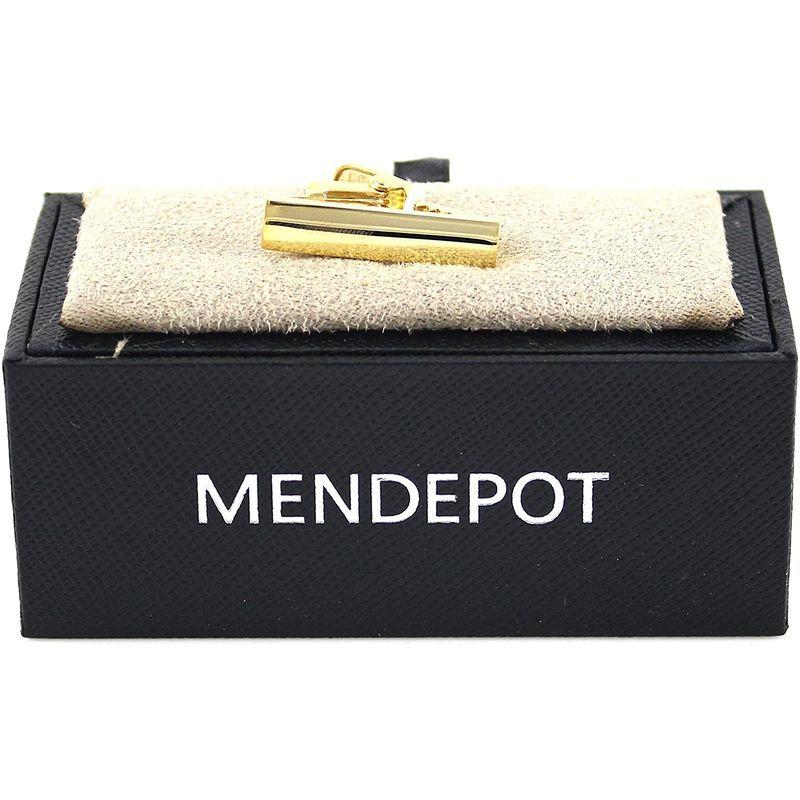 mendepotファッションゴールドトーンスリムタイクリップボックス 