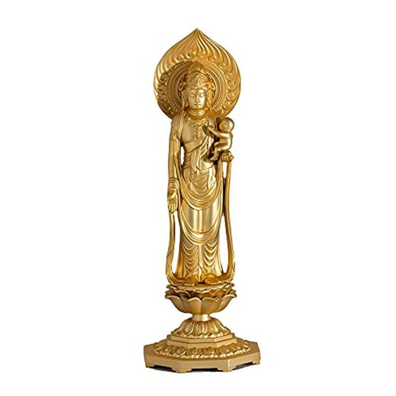仏像 聖観音菩薩 26.1cm 24金 金メッキ 仏師