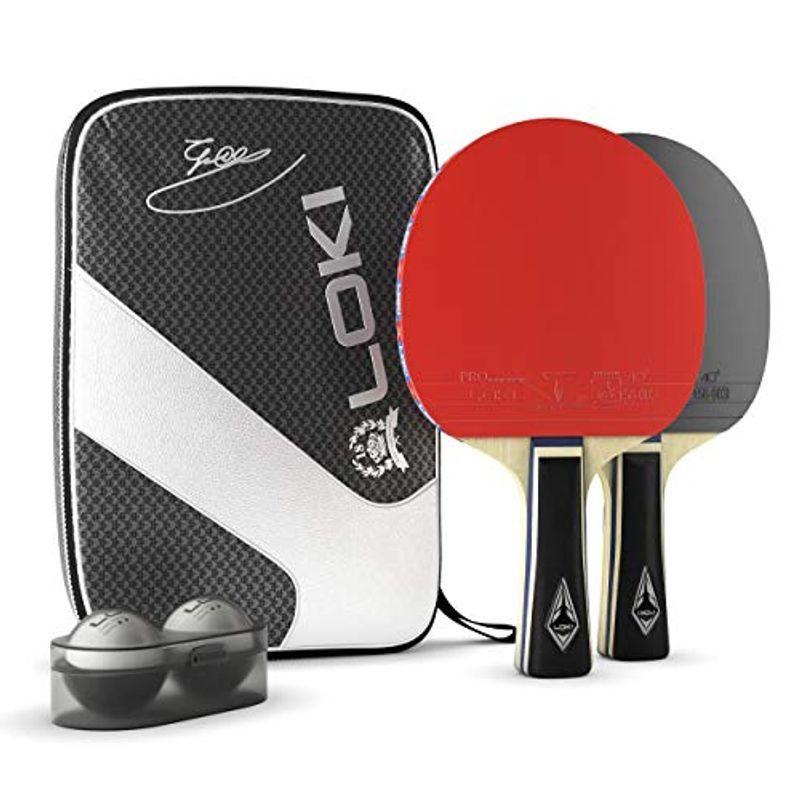円 激安通販 Atomic Value Loki プロフェッショナルスターピンポンパドルセット ケースとボールホルダー付き 卓球ラケット ロングハンドル