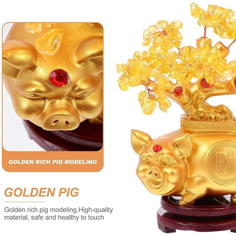 Toymytoy 金のなる木の装飾品黄金の樹脂金のなる木風水風水ホームオフィスデスクデコレーションセット幸運豚の置物像家庭用オフィステーブル Greatseven 通販 Yahoo ショッピング