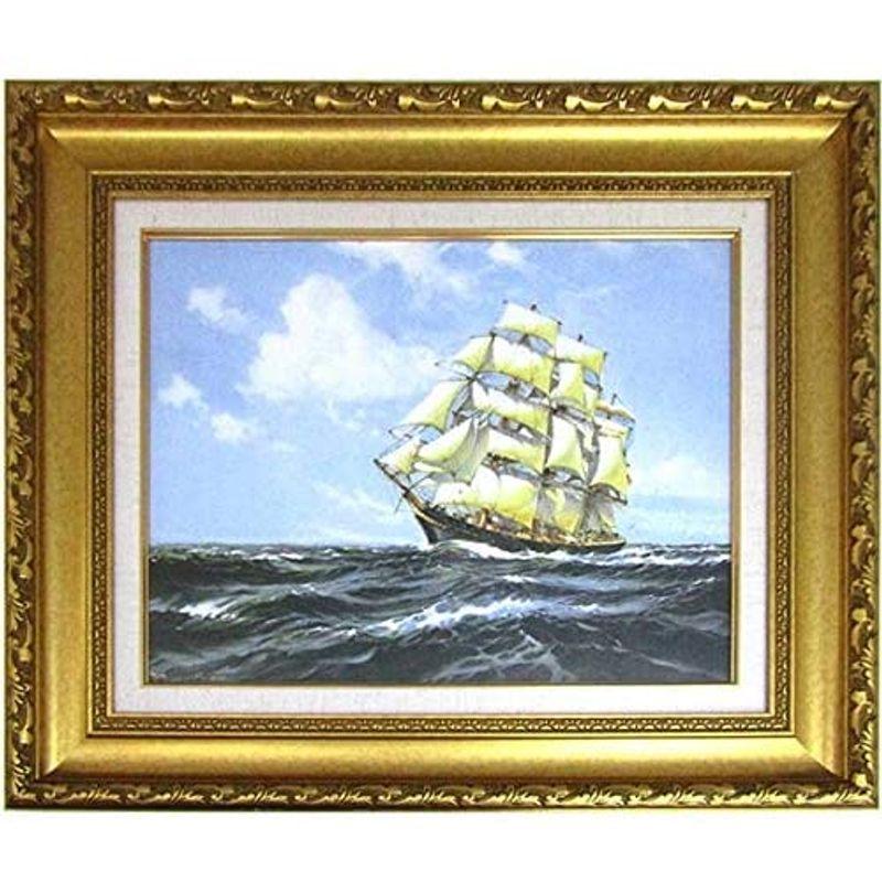 高評価続出！ マクレガー［世界の名画コレクション］『ブルーウォーター』複製画 風景画 帆船 舟 海洋画 大海原 戦艦 無敵艦隊 ビクトリー号 ヴィクトリー 【2672616507】(13434円)