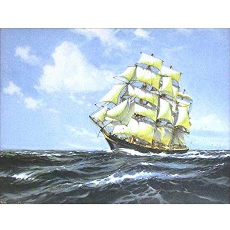 高評価続出！ マクレガー［世界の名画コレクション］『ブルーウォーター』複製画 風景画 帆船 舟 海洋画 大海原 戦艦 無敵艦隊 ビクトリー号 ヴィクトリー 【2672616507】(13434円)