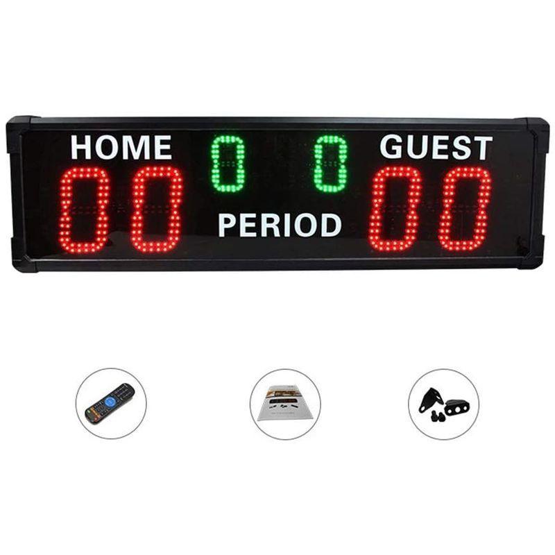 多機能スポーツタイマー デジタル フットボールの試合スコアボード6 LED電子スコアボード屋内バスケットボール フィットネス 教室 自宅 (