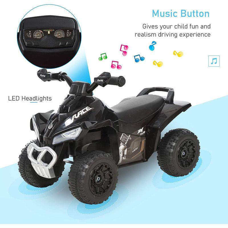 Aosom No Power Ride On Push Car 子供用 4輪 足から床までスライド式 ウォーキング ATV おもちゃ 音楽と  乗用玩具一般