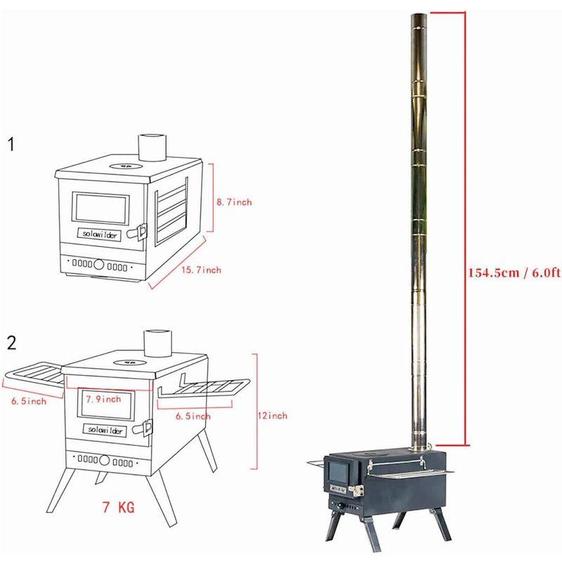 SoloWilder Camping Tent Stove Portable Burning Stove For Outdoor Cooki  バーベキュー、調理用品 | east-wind.jp