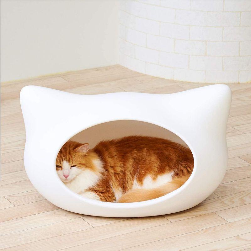 OFT ねころん しろ 猫顔モチーフ ドーム型ベッド ファーマット付き ホワイト 猫 OFT ねころん しろ 猫顔モチーフ ドーム型ベッド ファーマット付き ホワイト 猫 　