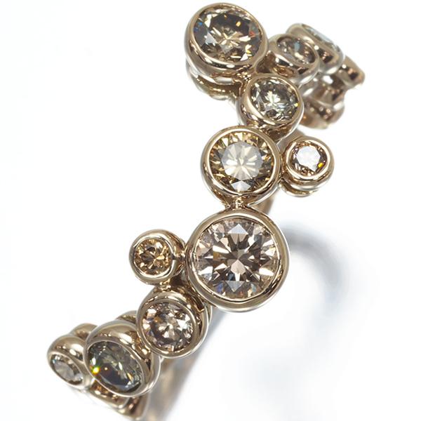 カシケイ ブラウンダイヤリング ダイヤモンド 1.00ct ベゼル 11号 
