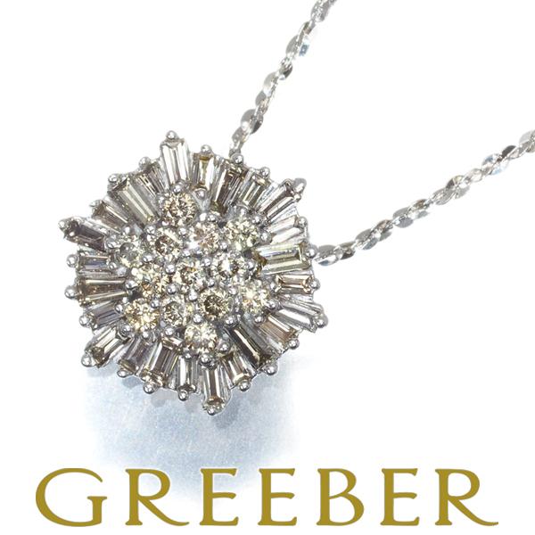 18KWG ロシアンダイヤ&テーパーBRダイヤペンダントヘッド 18KWG