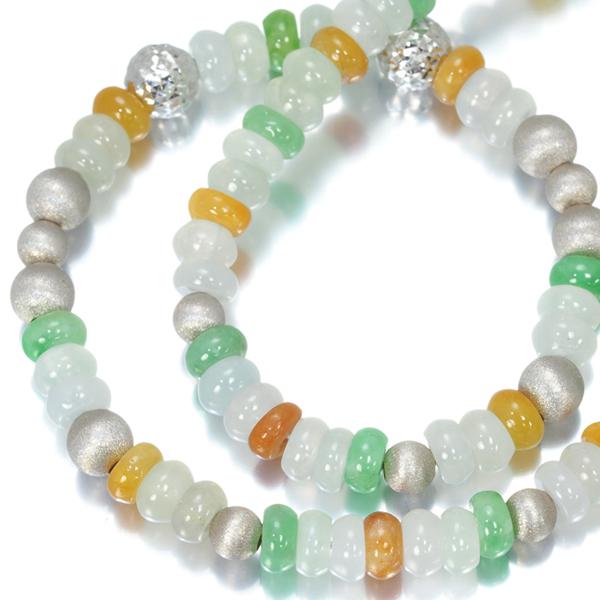 翡翠 ヒスイ 艶消し カットボール ネックレス K18WG GENJ 限界値下げ品 