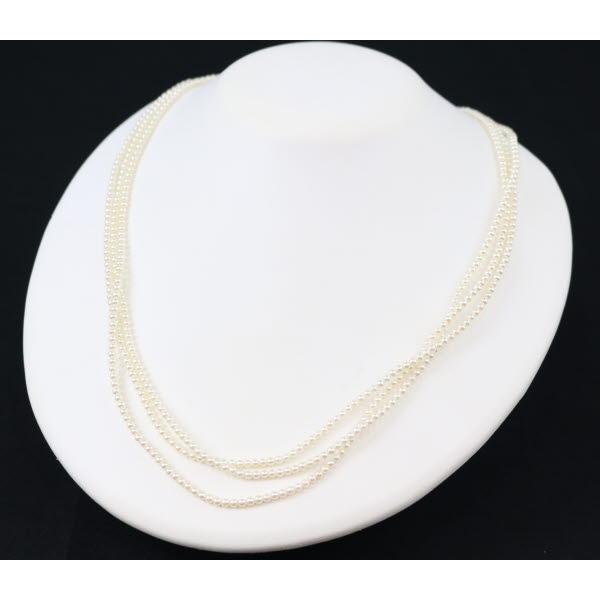 ミキモト ネックレス アコヤ真珠 ベビーパール 2.4-2.8mm 3連  