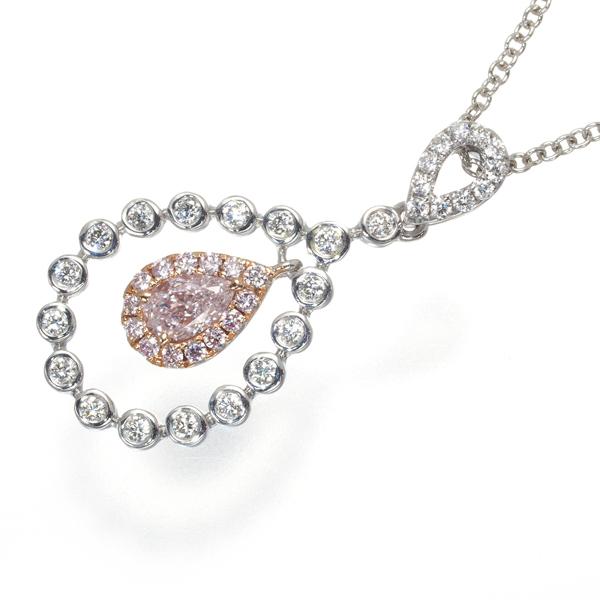 ダイヤ 0.25ct VERY LIGHT SI1 揺れる ネックレス K18WG/PG 