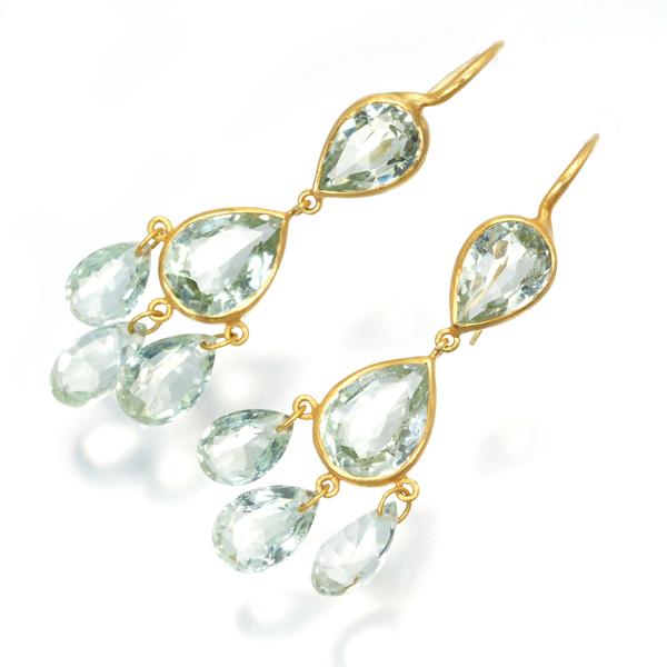 マリーエレーヌドゥタイヤック ピアス グリーンクォーツ ブリオレット  