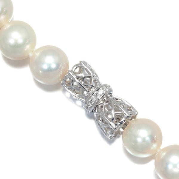 タサキ ネックレス パール アコヤ真珠 9.2-10.0mm ダイヤ K18WG BLJ  