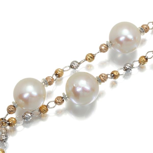 アコヤ真珠7.5〜7.0mm ロングネックレス&イヤリング6.6mm